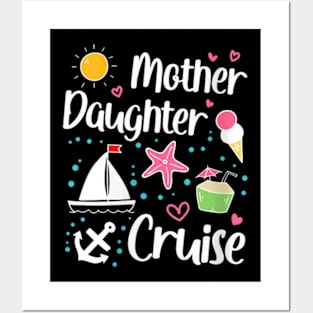 Womens Mother Daughter Cruise Trip 2023 Family Holiday Vacation V-Neck T-Shirt Posters and Art